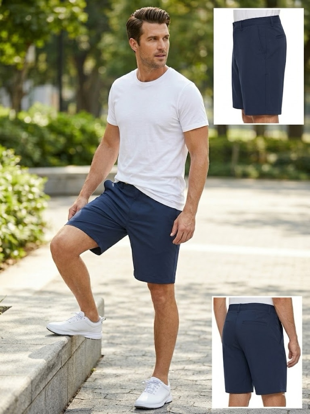 NWT Men's Classic 9 inch inseam Navy Performance Shorts size 40 -Jack Nicklaus